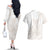 Polynesian Tribal Plumeria Lotu Tamaiti Couples Matching Off The Shoulder Long Sleeve Dress and Hawaiian Shirt Pastel Nude - Polynesian Pride