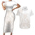 Polynesian Tribal Plumeria Lotu Tamaiti Couples Matching Short Sleeve Bodycon Dress and Hawaiian Shirt Pastel Nude - Polynesian Pride