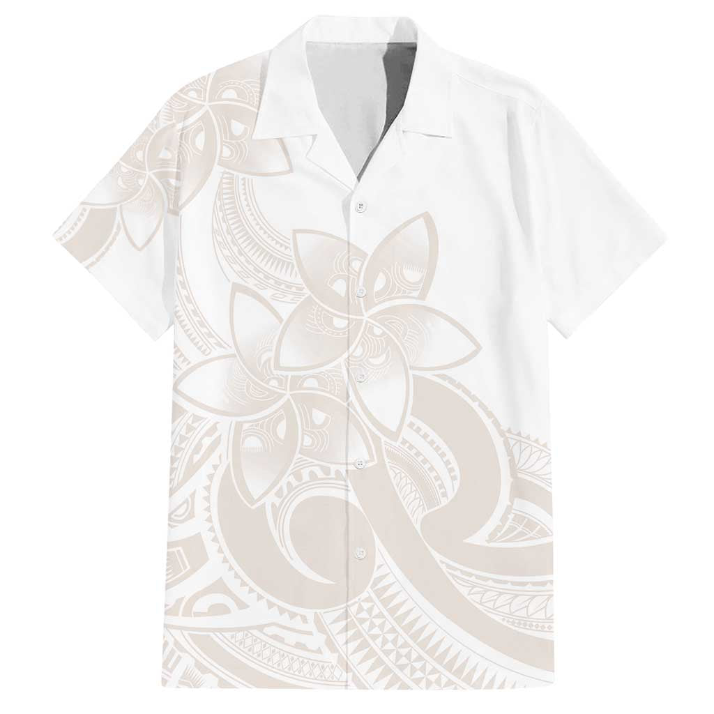 Polynesian Tribal Plumeria Lotu Tamaiti Family Matching Summer Maxi Dress and Hawaiian Shirt Pastel Nude LT9 Dad's Shirt - Short Sleeve Nude - Polynesian Pride