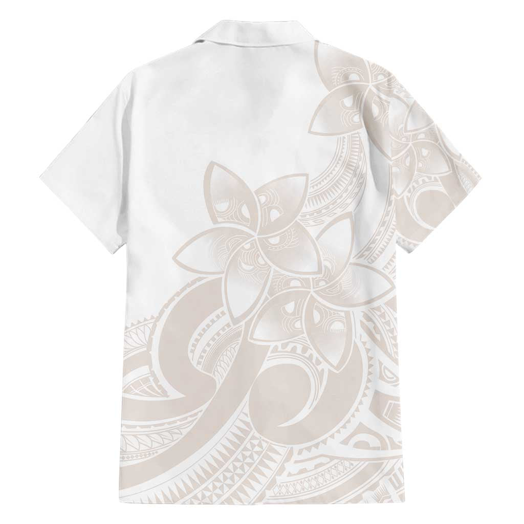 Polynesian Tribal Plumeria Lotu Tamaiti Family Matching Tank Maxi Dress and Hawaiian Shirt Pastel Nude LT9 - Polynesian Pride