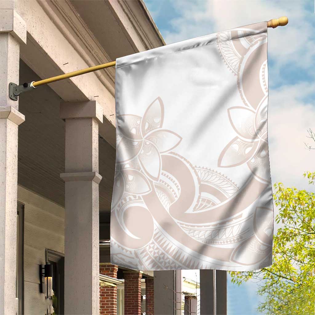 Polynesian Tribal Plumeria Lotu Tamaiti Garden Flag Pastel Nude - Polynesian Pride