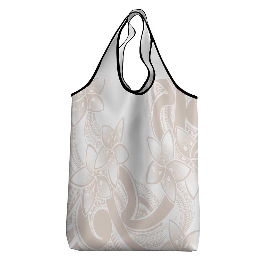 Polynesian Tribal Plumeria Lotu Tamaiti Grocery Bag Pastel Nude - Polynesian Pride