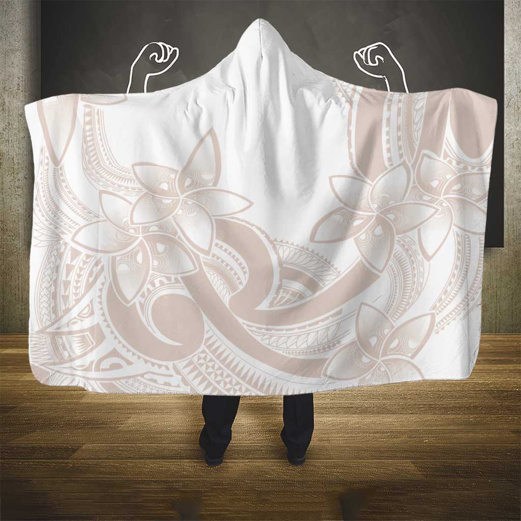 Polynesian Tribal Plumeria Lotu Tamaiti Hooded Blanket Pastel Nude - Polynesian Pride