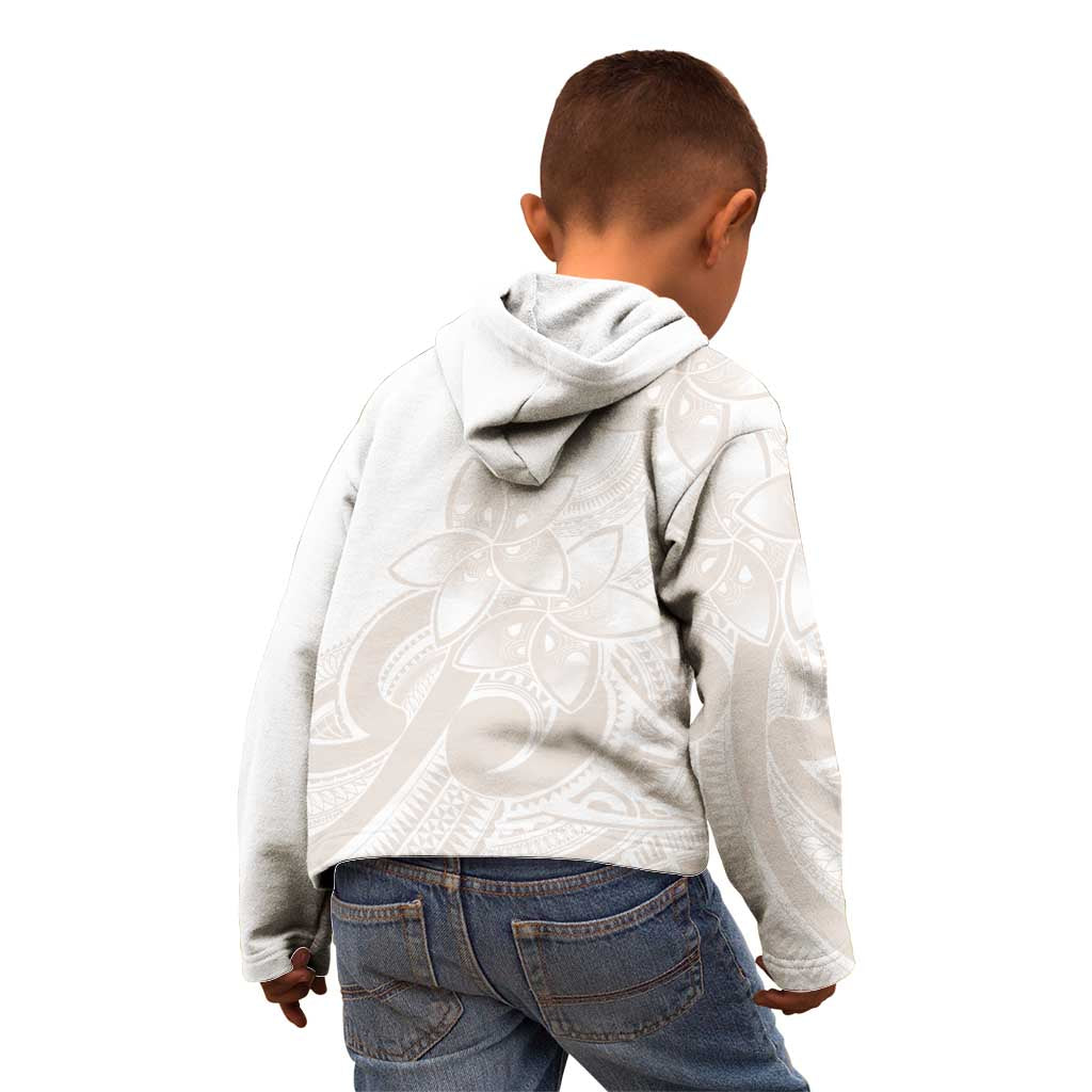 Polynesian Tribal Plumeria Lotu Tamaiti Kid Hoodie Pastel Nude - Polynesian Pride