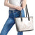 Polynesian Tribal Plumeria Lotu Tamaiti Leather Tote Bag Pastel Nude - Polynesian Pride