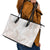 Polynesian Tribal Plumeria Lotu Tamaiti Leather Tote Bag Pastel Nude - Polynesian Pride