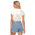 Polynesian Tribal Plumeria Lotu Tamaiti Raglan Cropped T Shirt Pastel Nude - Polynesian Pride