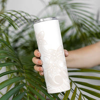 Polynesian Tribal Plumeria Lotu Tamaiti Skinny Tumbler Pastel Nude LT9 - Polynesian Pride