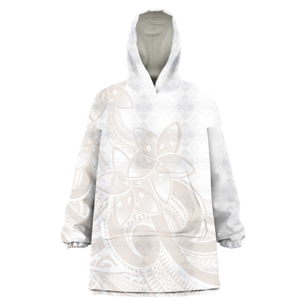 Polynesian Tribal Plumeria Lotu Tamaiti Wearable Blanket Hoodie Pastel Nude LT9 One Size Nude - Polynesian Pride