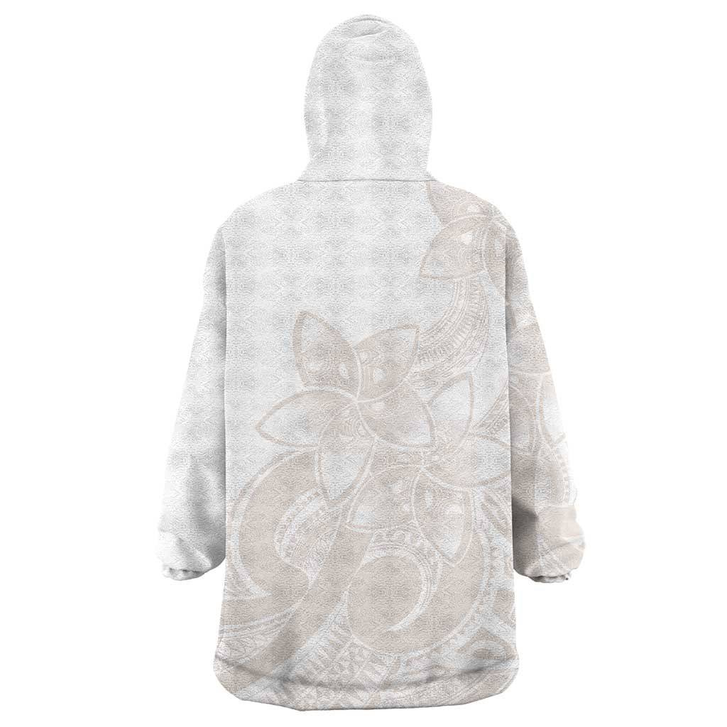 Polynesian Tribal Plumeria Lotu Tamaiti Wearable Blanket Hoodie Pastel Nude LT9 - Polynesian Pride