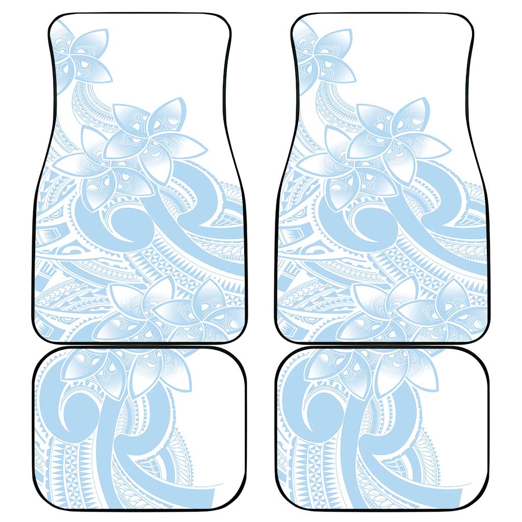 Polynesian Tribal Plumeria Lotu Tamaiti Car Mats Pastel Sky Blue - Polynesian Pride