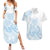 Polynesian Tribal Plumeria Lotu Tamaiti Couples Matching Summer Maxi Dress and Hawaiian Shirt Pastel Sky Blue - Polynesian Pride