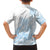 Polynesian Tribal Plumeria Lotu Tamaiti Family Matching Off The Shoulder Long Sleeve Dress and Hawaiian Shirt Pastel Sky Blue - Polynesian Pride