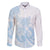 Polynesian Tribal Plumeria Lotu Tamaiti Family Matching Off The Shoulder Long Sleeve Dress and Hawaiian Shirt Pastel Sky Blue - Polynesian Pride