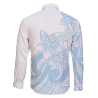Polynesian Tribal Plumeria Lotu Tamaiti Family Matching Off Shoulder Short Dress and Hawaiian Shirt Pastel Sky Blue LT9 - Polynesian Pride