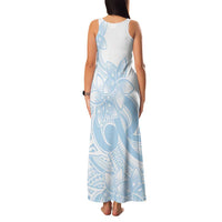 Polynesian Tribal Plumeria Lotu Tamaiti Family Matching Tank Maxi Dress and Hawaiian Shirt Pastel Sky Blue LT9 - Polynesian Pride