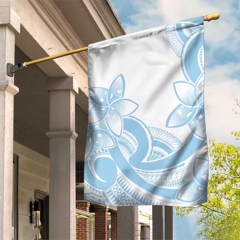 Polynesian Tribal Plumeria Lotu Tamaiti Garden Flag Pastel Sky Blue LT9 House Flag Blue - Polynesian Pride