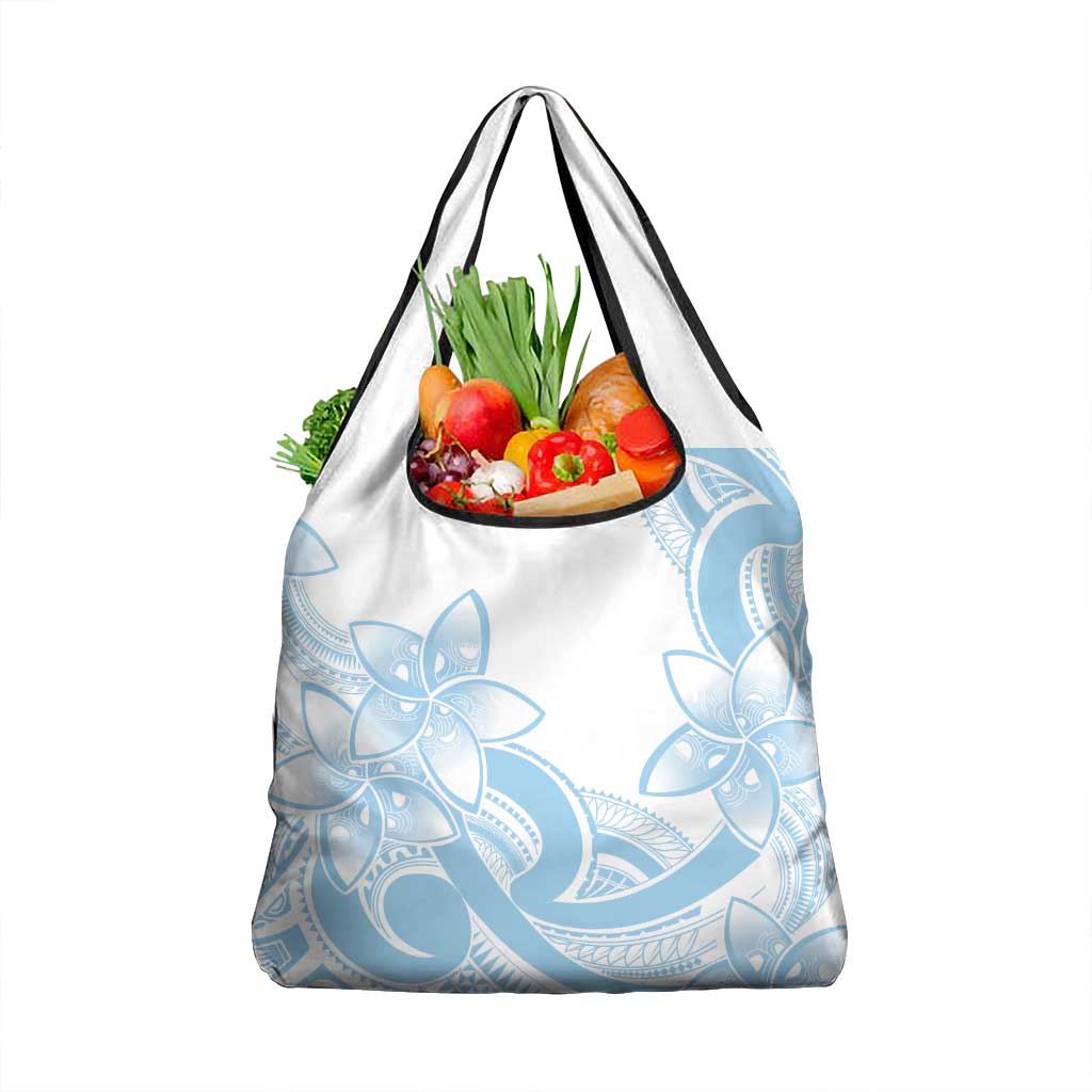 Polynesian Tribal Plumeria Lotu Tamaiti Grocery Bag Pastel Sky Blue LT9 1-pack One Size Blue - Polynesian Pride