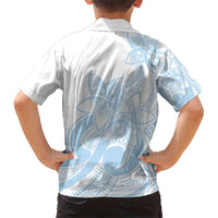 Polynesian Tribal Plumeria Lotu Tamaiti Hawaiian Shirt Pastel Sky Blue - Polynesian Pride