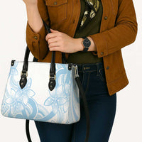 Polynesian Tribal Plumeria Lotu Tamaiti Leather Bag Pastel Sky Blue LT9 - Polynesian Pride