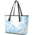 Polynesian Tribal Plumeria Lotu Tamaiti Leather Tote Bag Pastel Sky Blue - Polynesian Pride