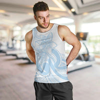 Polynesian Tribal Plumeria Lotu Tamaiti Men Tank Top Pastel Sky Blue - Polynesian Pride