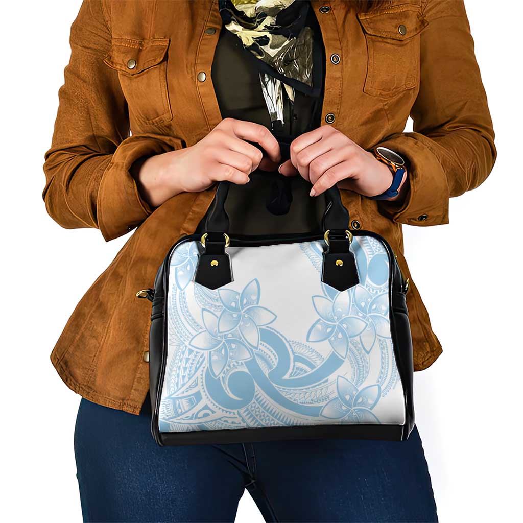 Polynesian Tribal Plumeria Lotu Tamaiti Shoulder Handbag Pastel Sky Blue - Polynesian Pride