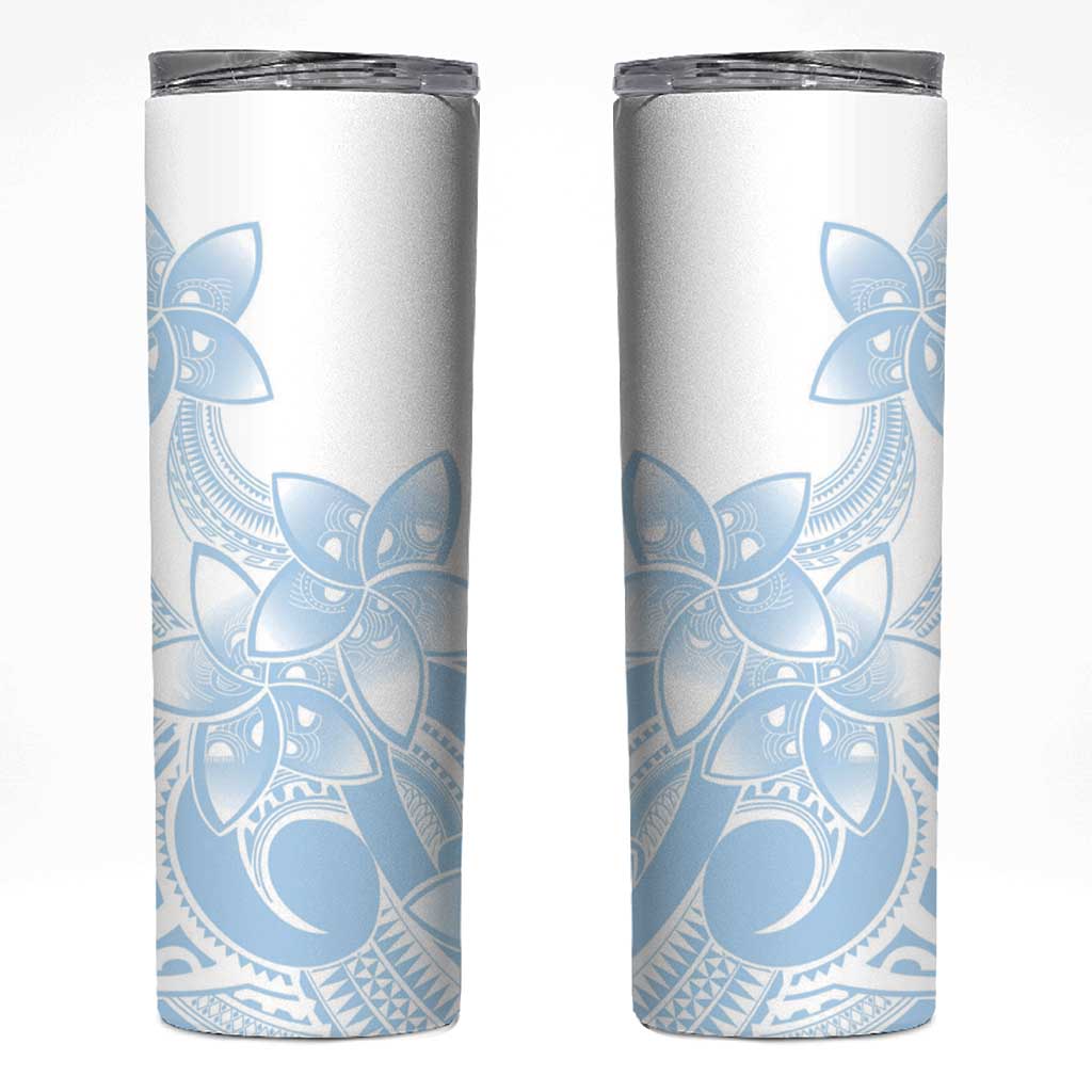 Polynesian Tribal Plumeria Lotu Tamaiti Skinny Tumbler Pastel Sky Blue LT9 Blue - Polynesian Pride