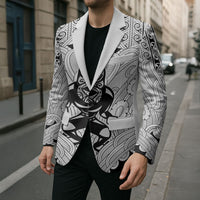 2026 Autumn Rugby Nations New Zealand Custom Blazer White Kowhaiwhai Maori Tribal Taniko Motif LT9 - Polynesian Pride