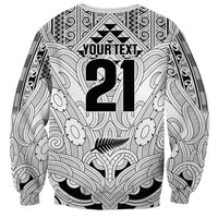 2026 Autumn Rugby Nations New Zealand Custom Sweatshirt White Kowhaiwhai Maori Tribal Taniko Motif LT9 - Polynesian Pride