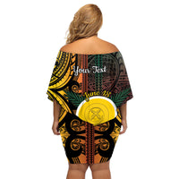 Personalised Shefa Day Family Matching Off Shoulder Short Dress and Hawaiian Shirt Happy June 18 Vanuatu Province LT14 - Polynesian Pride