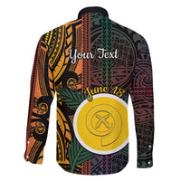 Personalised Shefa Day Family Matching Short Sleeve Bodycon Dress and Hawaiian Shirt Happy June 18 Vanuatu Province