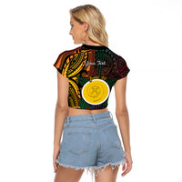 Personalised Shefa Day Raglan Cropped T Shirt Happy June 18 Vanuatu Province