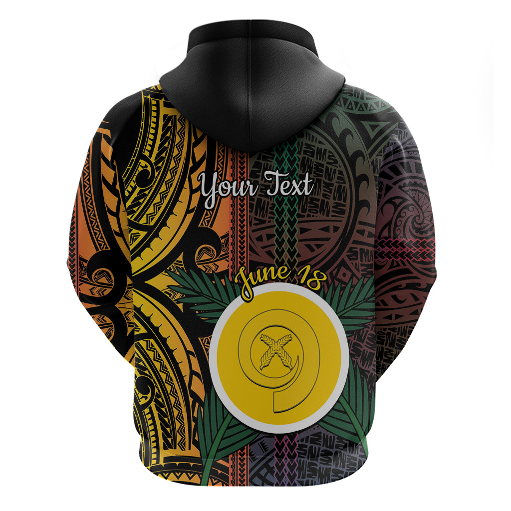 Personalised Shefa Day Zip Hoodie Happy June 18 Vanuatu Province