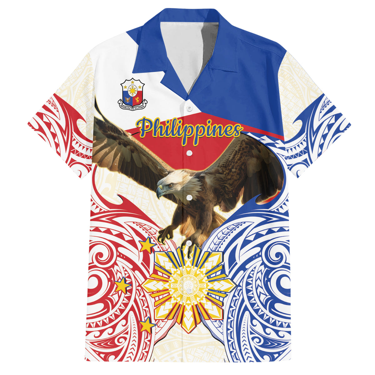 Philippines Independence Day Family Matching Short Sleeve Bodycon Dress and Hawaiian Shirt Pilipinas Eagle 126th Anniversary