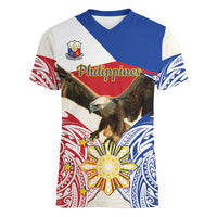 Philippines Independence Day Women V-Neck T-Shirt Pilipinas Eagle 126th Anniversary