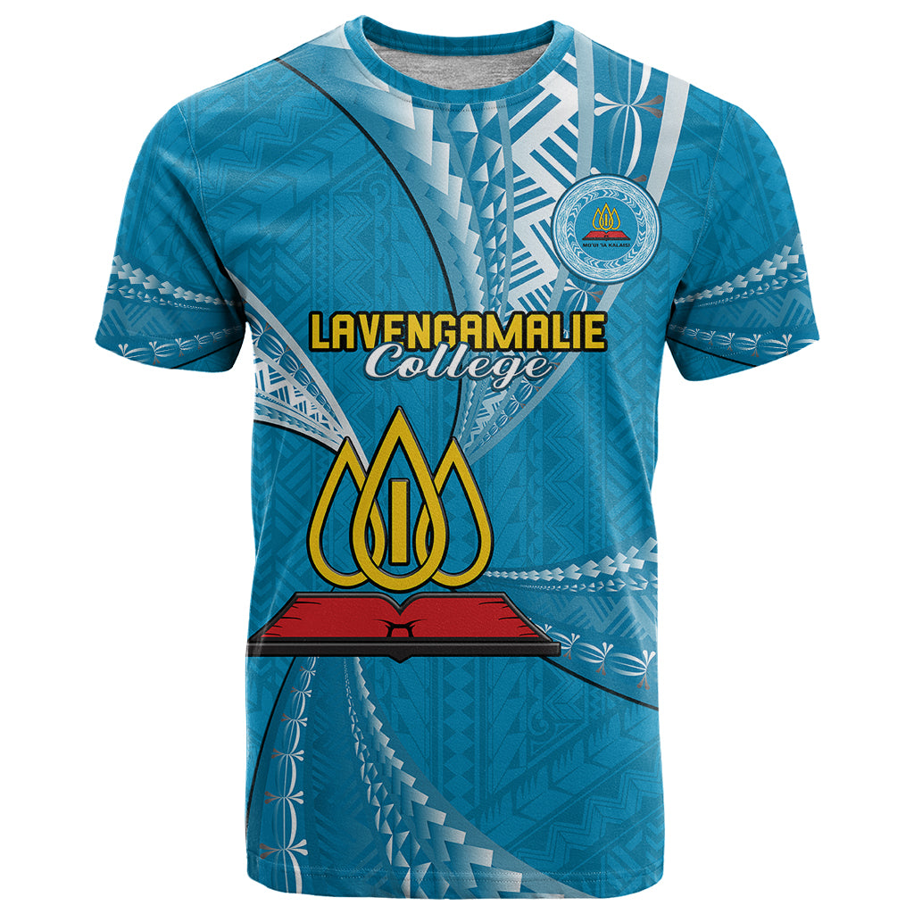 Custom Tonga Lavengamalie College T Shirt Class Of Year Tongan Ngatu Pattern LT14 Blue - Polynesian Pride