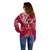 Personalised Tonga Beulah College Off Shoulder Sweater Tongan Ngatu Pattern LT14 - Polynesian Pride