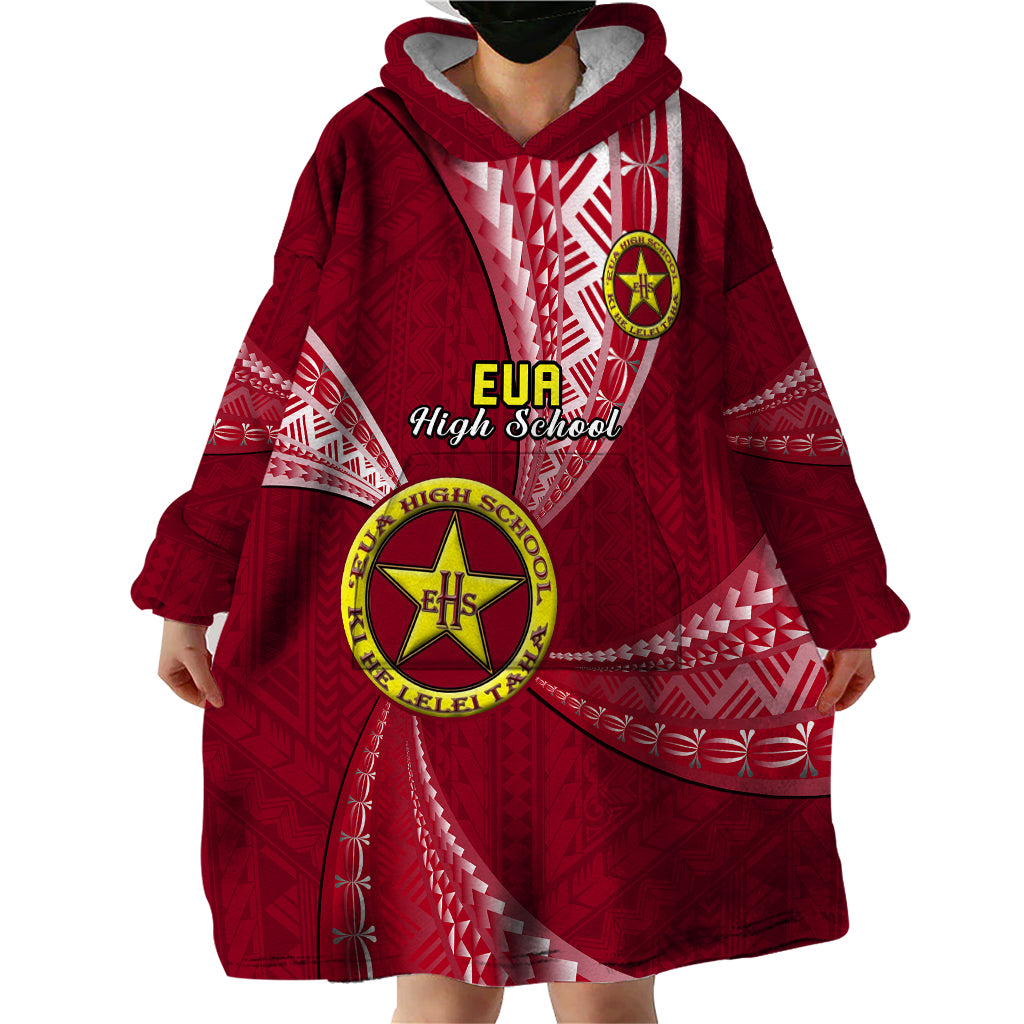 Personalised Tonga Beulah College Wearable Blanket Hoodie Class Of Year Tongan Ngatu Pattern LT14 - Polynesian Pride