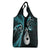 Turquoise New Zealand Grocery Bag Aotearoa Silver Fern With Manaia Maori