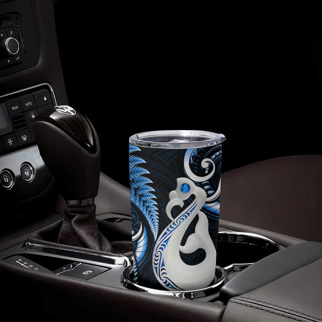 New Zealand Tumbler Cup Aotearoa Silver Fern With Manaia Maori Unique Blue