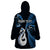 Personalised New Zealand Wearable Blanket Hoodie Aotearoa Silver Fern With Manaia Maori Unique Blue LT14 - Polynesian Pride