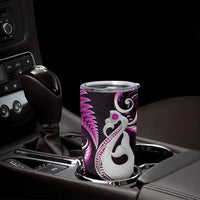 New Zealand Tumbler Cup Aotearoa Silver Fern With Manaia Maori Unique Pink