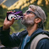New Zealand 4 in 1 Can Cooler Tumbler Aotearoa Silver Fern With Manaia Maori Unique Purple LT14 - Polynesian Pride