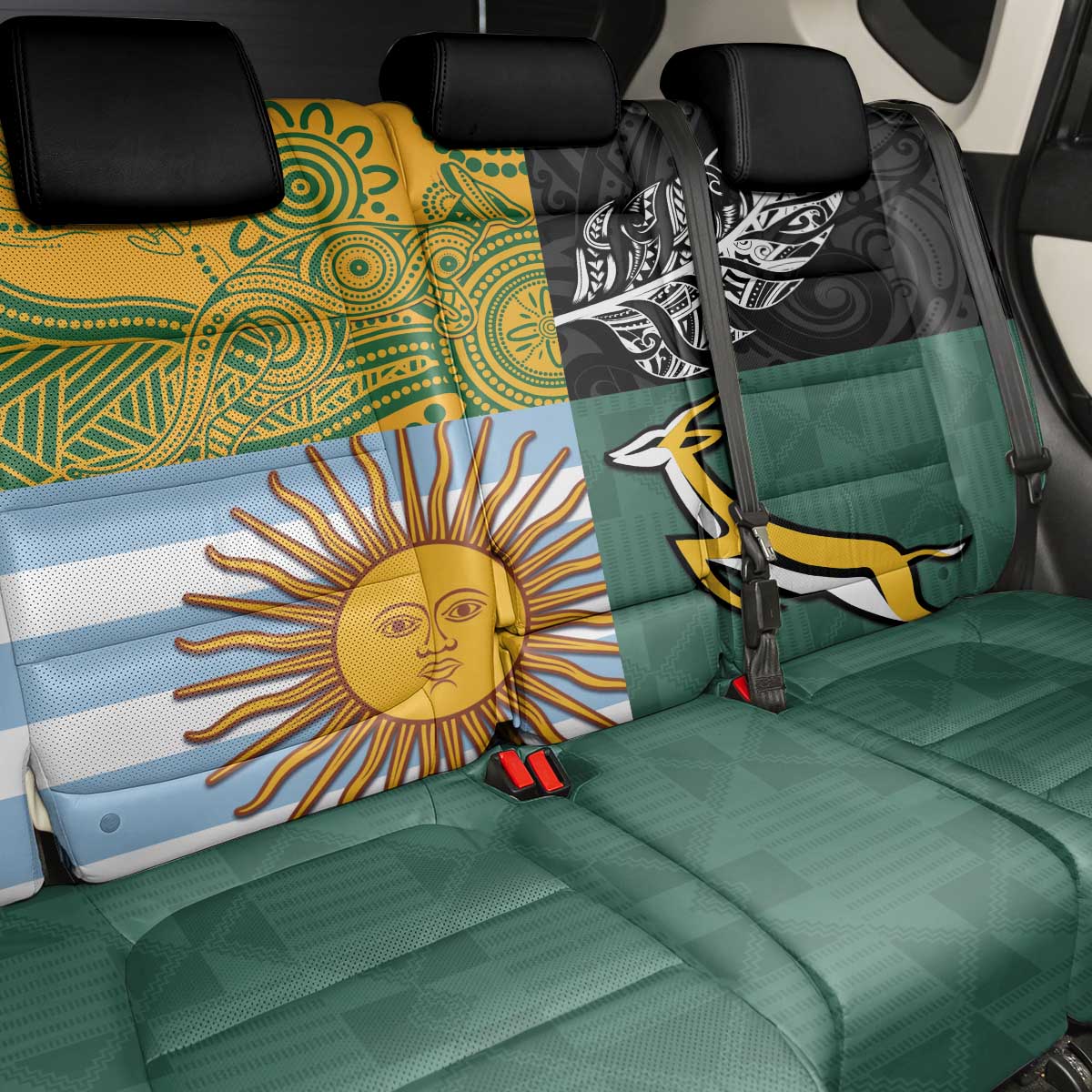 Rugby 2025 Championship Back Car Seat Cover Combination of Southern Hemisphere Countries LT14 - Polynesian Pride
