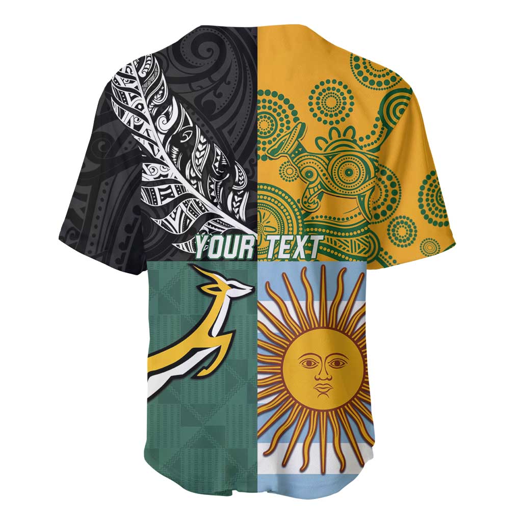 Personalised Rugby 2025 Championship Baseball Jersey Combination of Southern Hemisphere Countries - Polynesian Pride