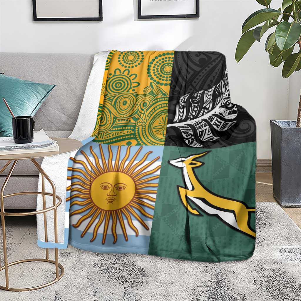 Rugby 2025 Championship Blanket Combination of Southern Hemisphere Countries - Polynesian Pride