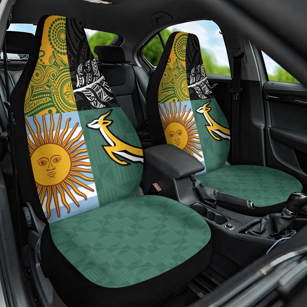 Rugby 2025 Championship Car Seat Cover Combination of Southern Hemisphere Countries - Polynesian Pride