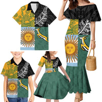 Personalised Rugby 2025 Championship Family Matching Mermaid Dress and Hawaiian Shirt Combination of Southern Hemisphere Countries LT14 - Polynesian Pride