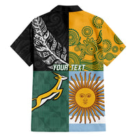 Personalised Rugby 2025 Championship Family Matching Off The Shoulder Long Sleeve Dress and Hawaiian Shirt Combination of Southern Hemisphere Countries LT14 - Polynesian Pride
